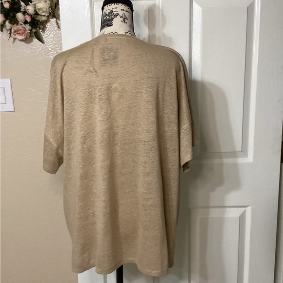 Chico's Tan Sequin Oversized Tunic size 2 - Picture 2 of 3